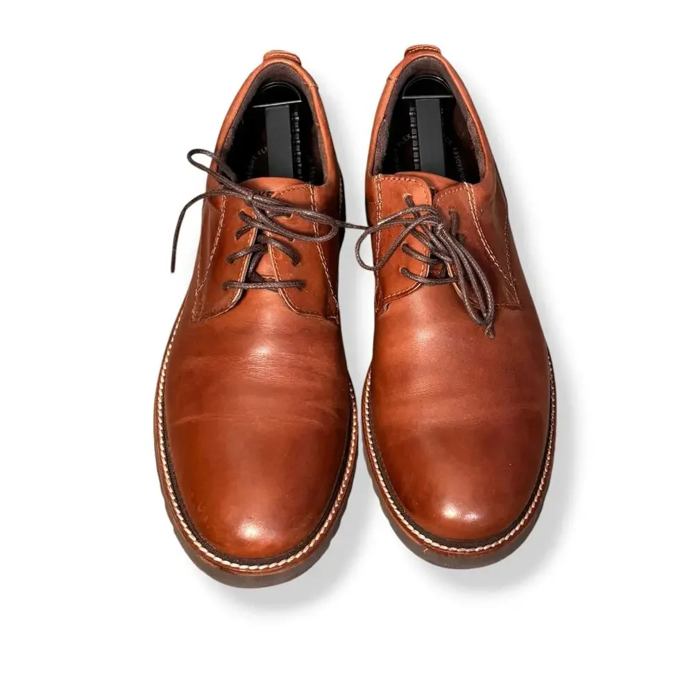 Rockport Brown Leather Oxford Comfort‎ Shoes Mens Size 10 Lug Sole Casual Dress
